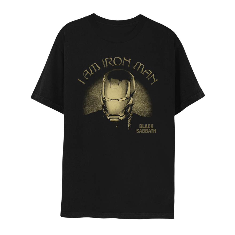 Marvel s Iron Man by Black Sabbath I Am Iron Man Black T Shirt Black Sabbath Official Store