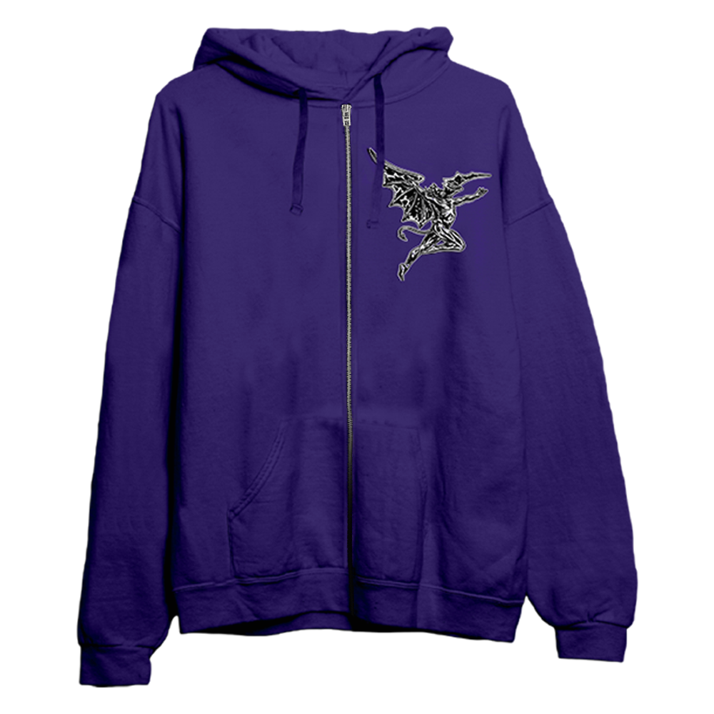 Zip up hoodie purple sale