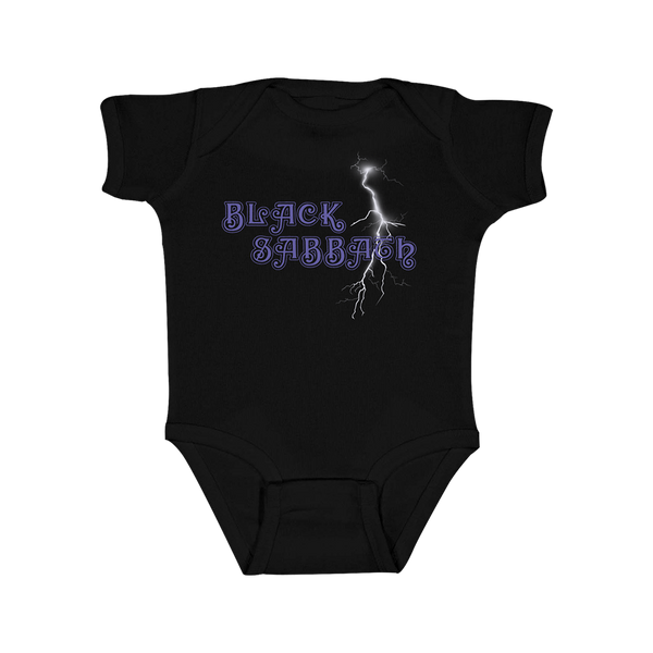 Lightning Bolt Graphic Black Onesie – Black Sabbath Official Store