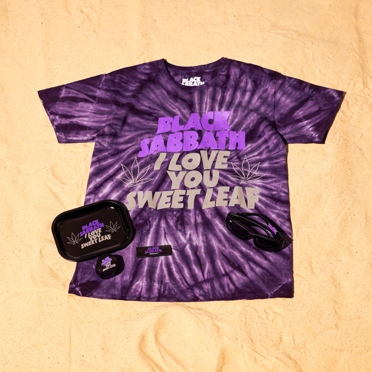 Splice Black Leaf Cotton Tee